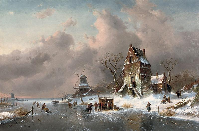 Charles Leickert Winter scene